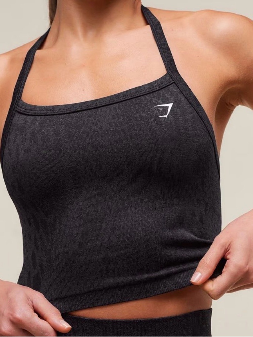 Gymshark Women’s Black Seamless Halter Crop Top